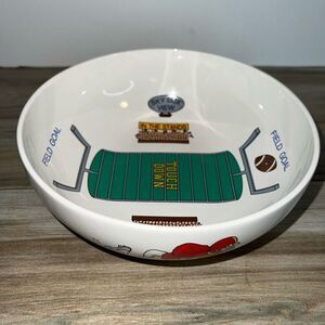 1990 Roman Souper Bowl, Bowl Touch Down Snacks Popcorn Noodles Salad White Green